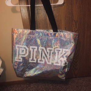 Holographic flashy beach tote bag large